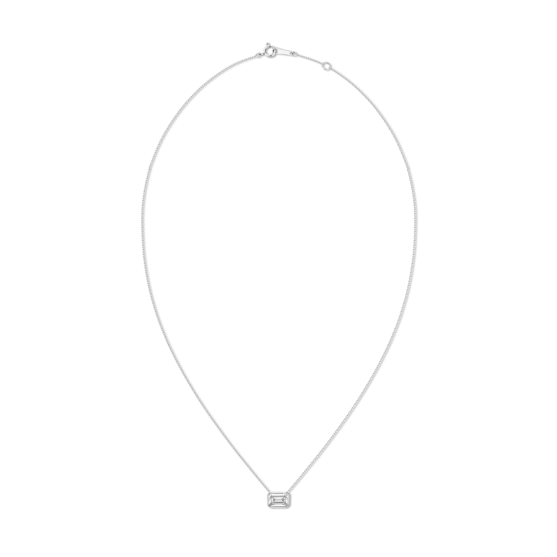 Made in Korea: East West Emerald-Cut Bezel Necklace
