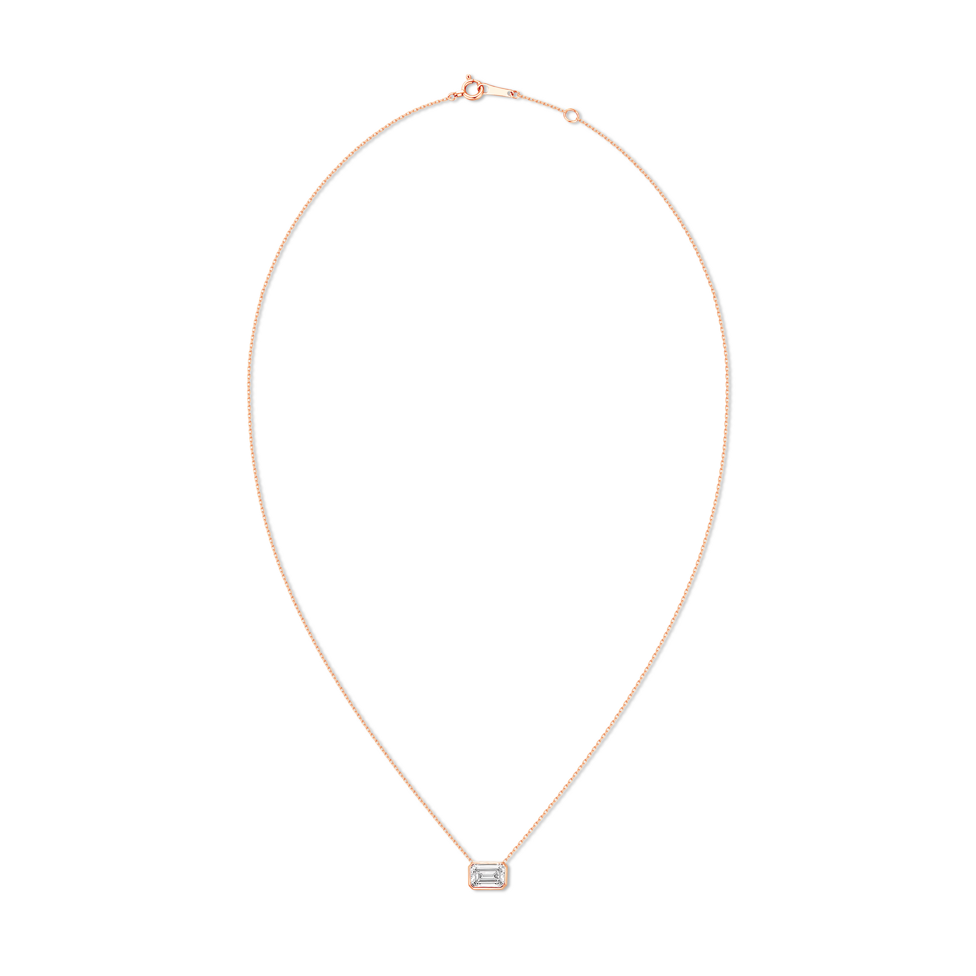 Made in Korea: East West Emerald-Cut Bezel Necklace