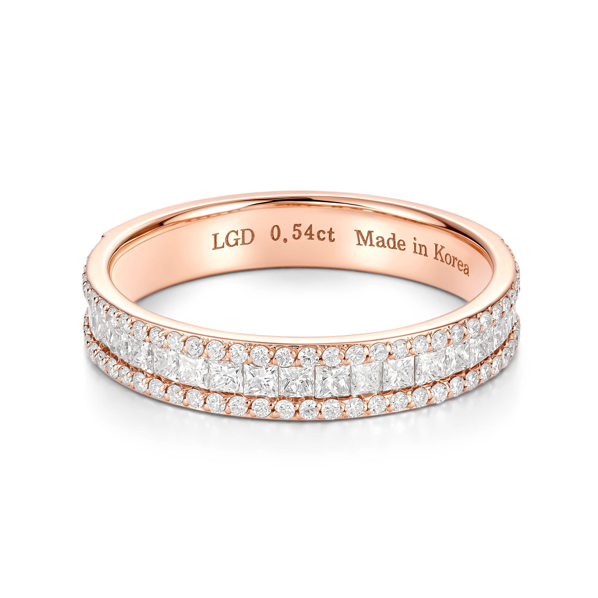 Made in Korea: Princess and Round Diamond Half Eternity Ring
