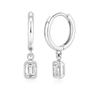 Made in Korea: Emerald-Cut Dangle Huggie Hoop