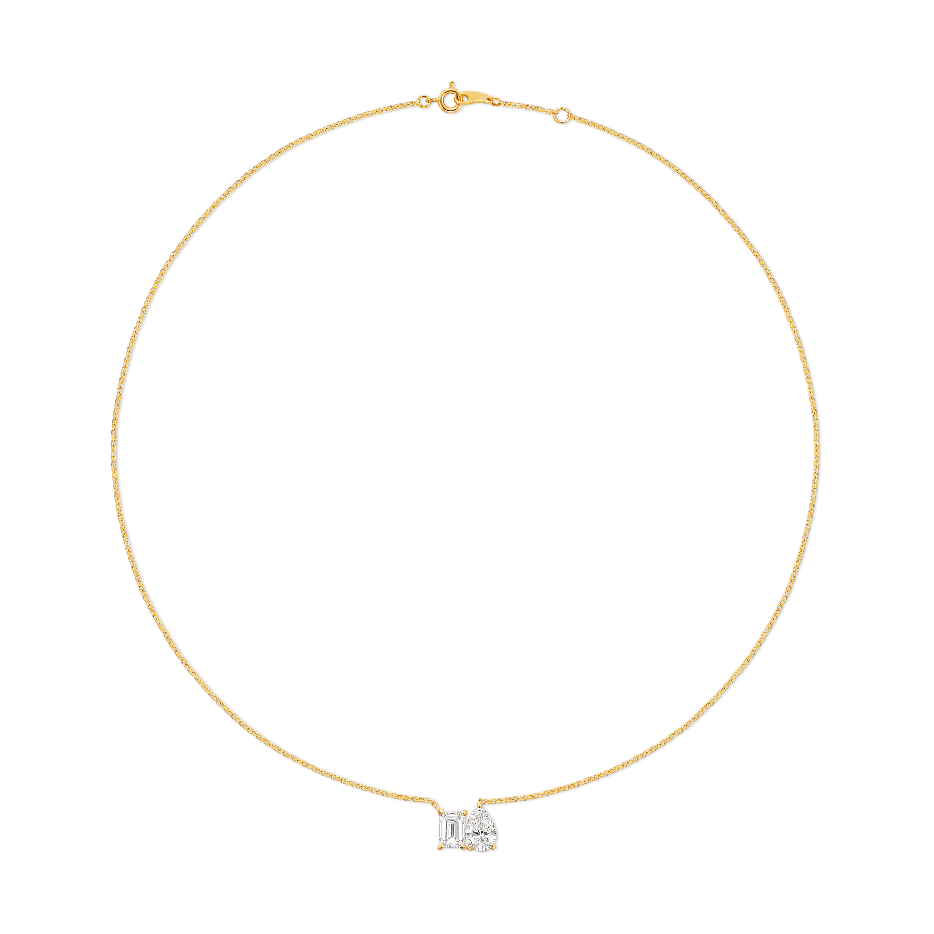 Made in Korea: Toi et Moi Pear and Emerald Necklace