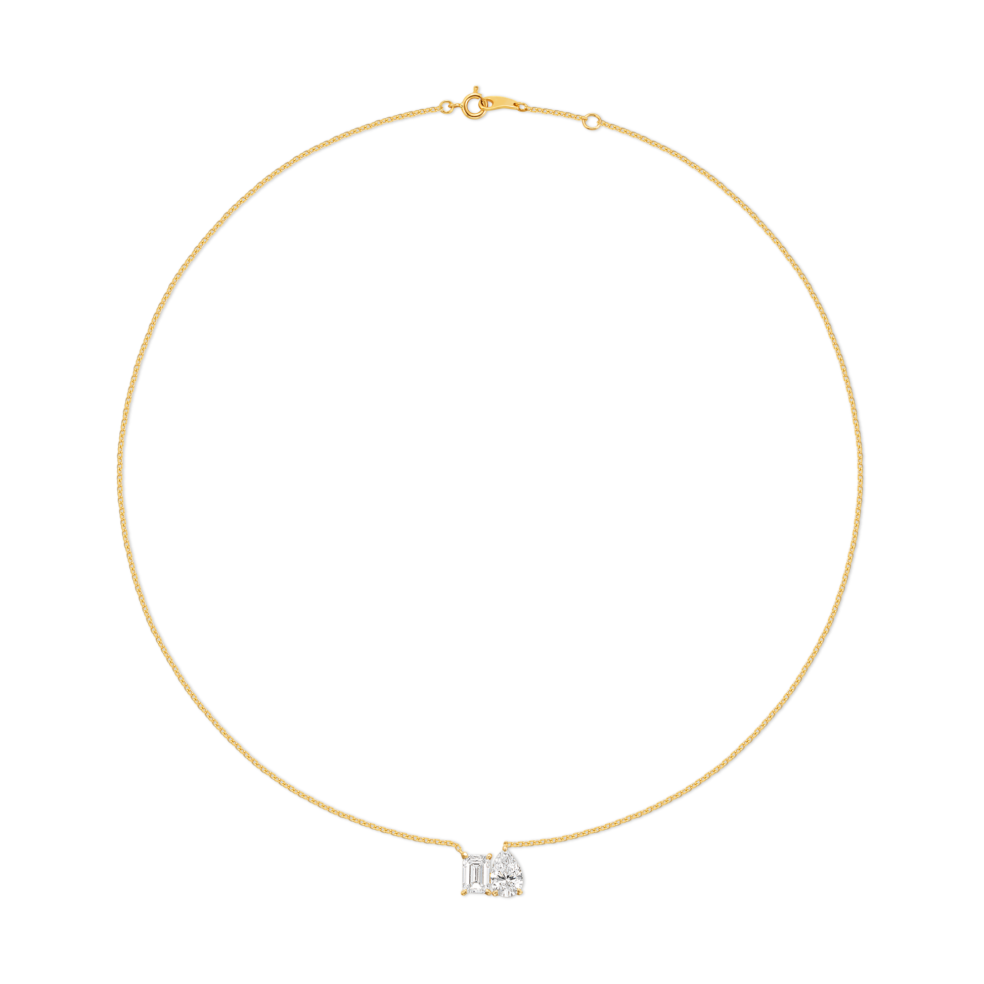 Made in Korea: Toi et Moi Pear and Emerald Necklace