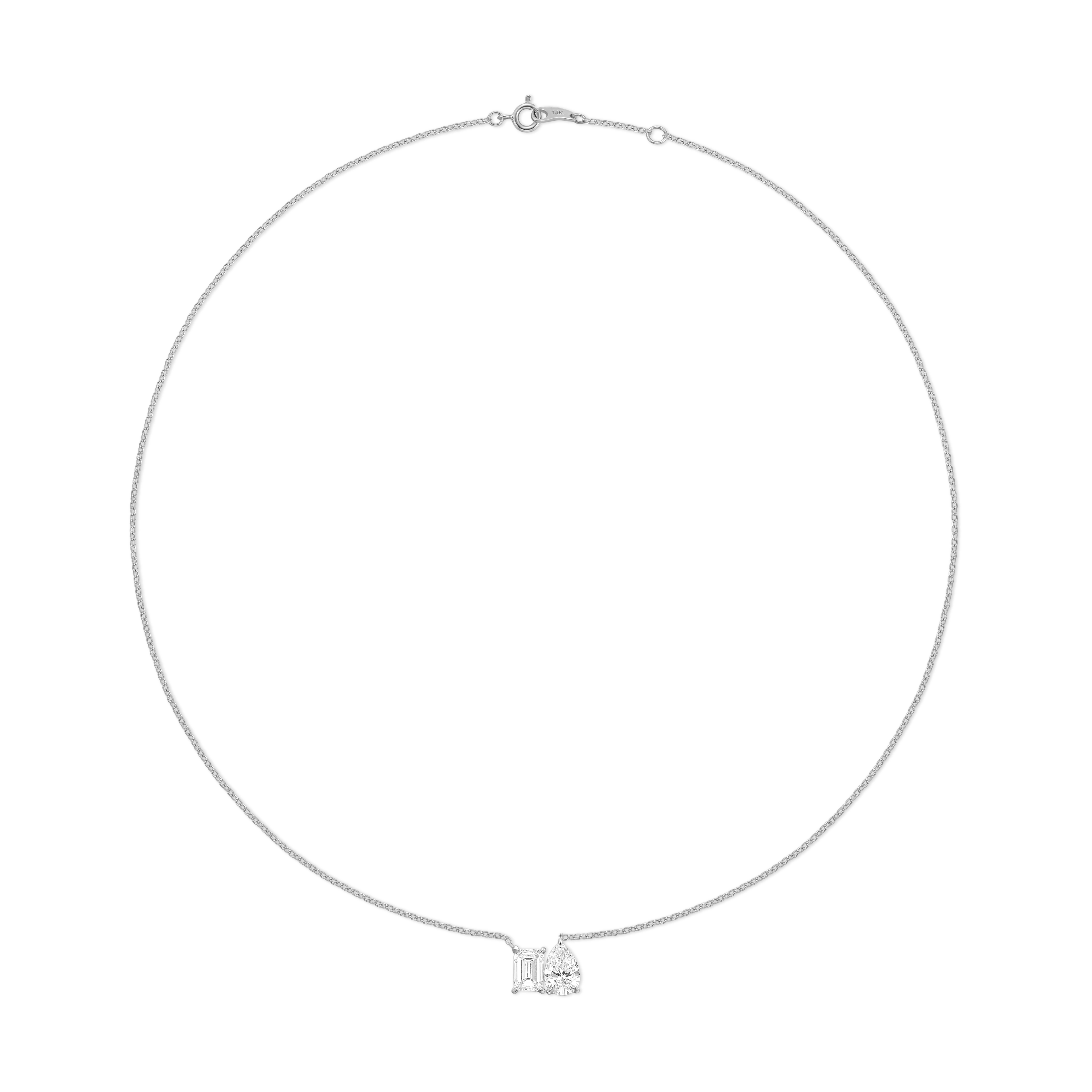 Made in Korea: Toi et Moi Pear and Emerald Necklace