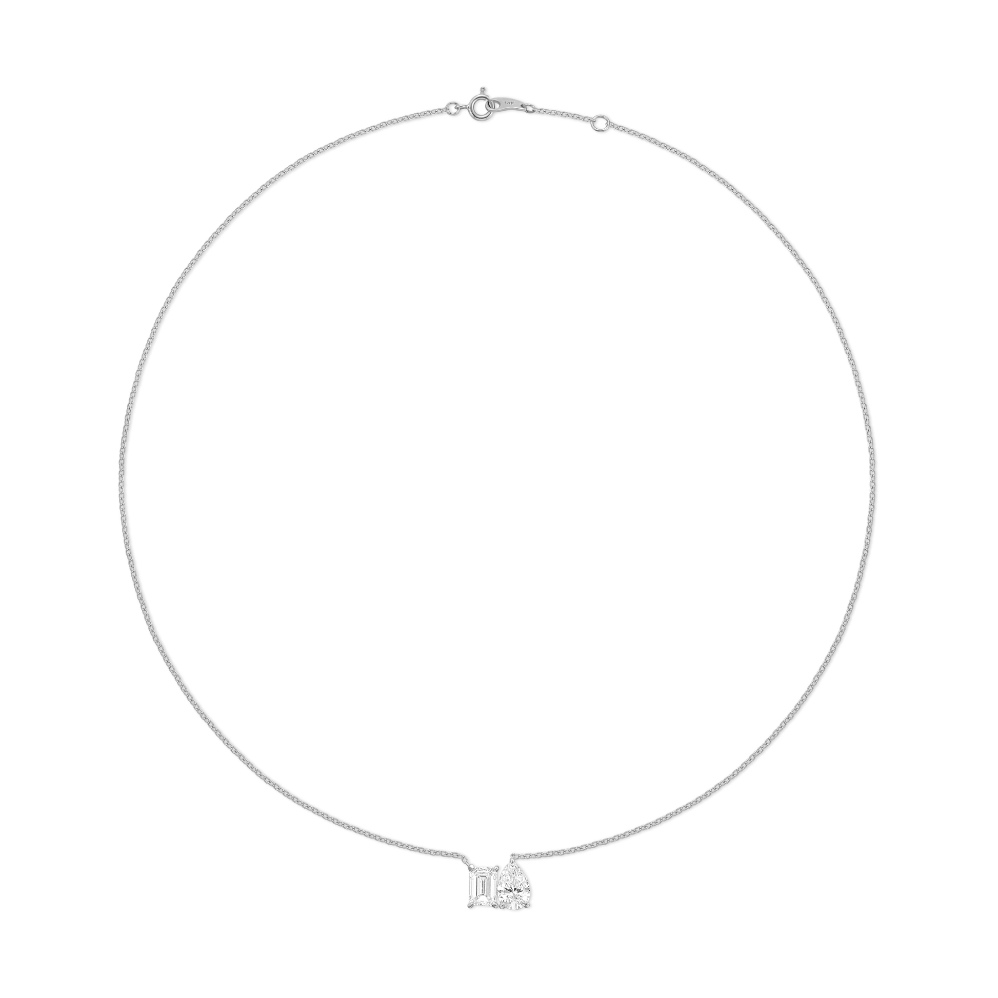 Made in Korea: Toi et Moi Pear and Emerald Necklace