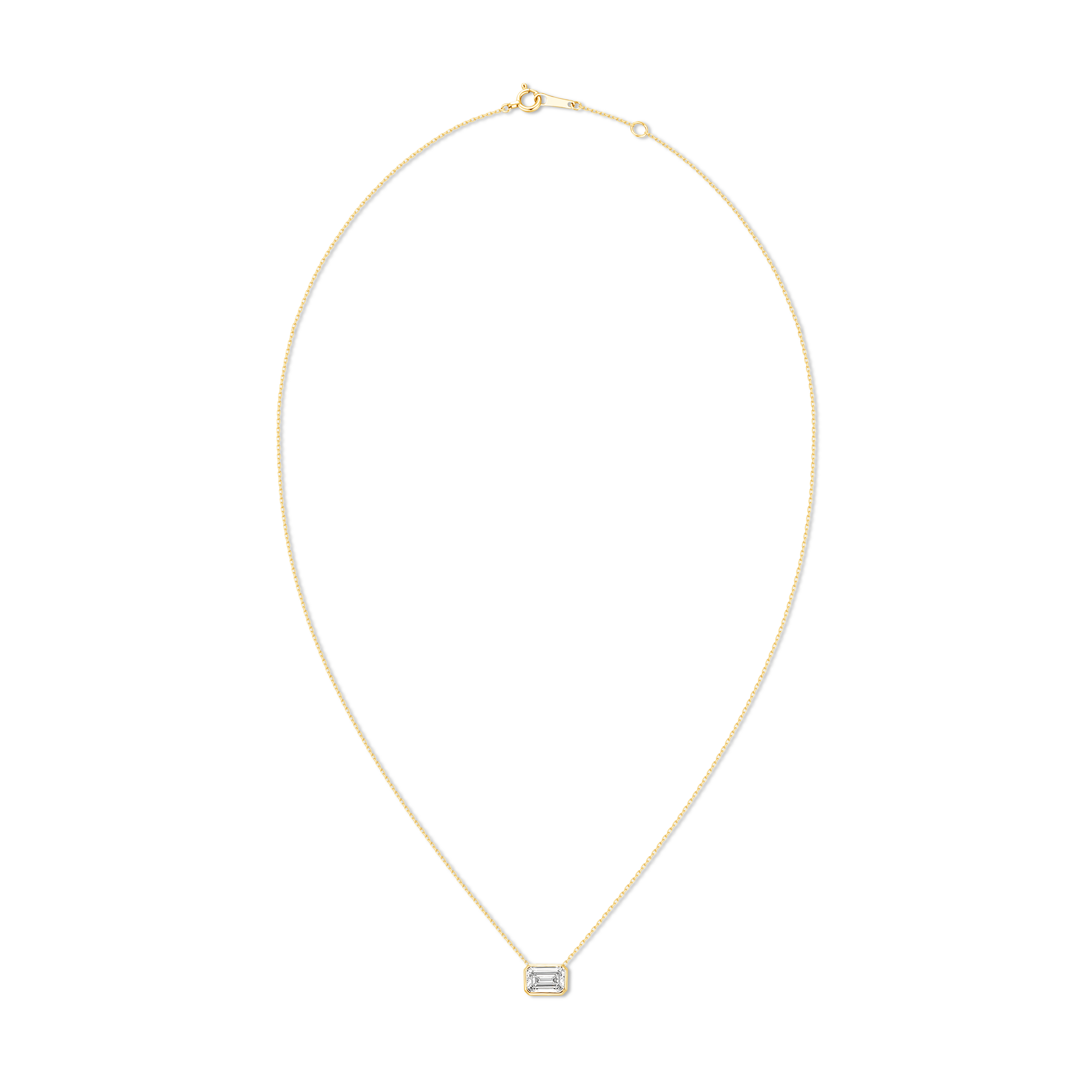 Made in Korea: East West Emerald-Cut Bezel Necklace