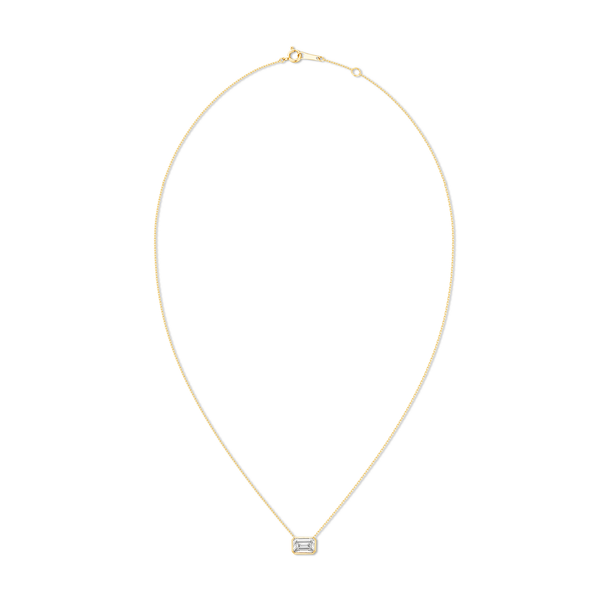 Made in Korea: East West Emerald-Cut Bezel Necklace